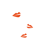 piccole bocche rosse semi aperte decorative che fanno parte della brand image della mostra Palermo Felicissima